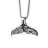 Lovely Stainless Steel Whale Tail Pendant Chain Necklace for Men or Women Punk Rock Biker Rider Jewelry Best Gift for Christmas