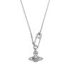 Broche con Cristales Lucrece Cadena Clip de Papel Collar para Mujer Plata Latón 6302029102P102P102