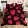 Duvet Cover Lovely Cartoon Strawberry Bedding for Girl Teen  Set Microfiber Blue Star Yellow Floral Quilt Cover Bedroom Decor