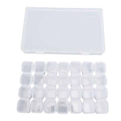 Caixa de Ferramentas para Nail Art com 28 Compartimentos Transparente Organizador de Acessórios de Joias e Ferramentas para Unhas com Fecho de Pressão