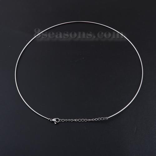 

304 Stainless Steel Collar Neck Ring Necklace Silver Color For Women Men Fashion Gifts 40cm/45cm long, 1 Piece