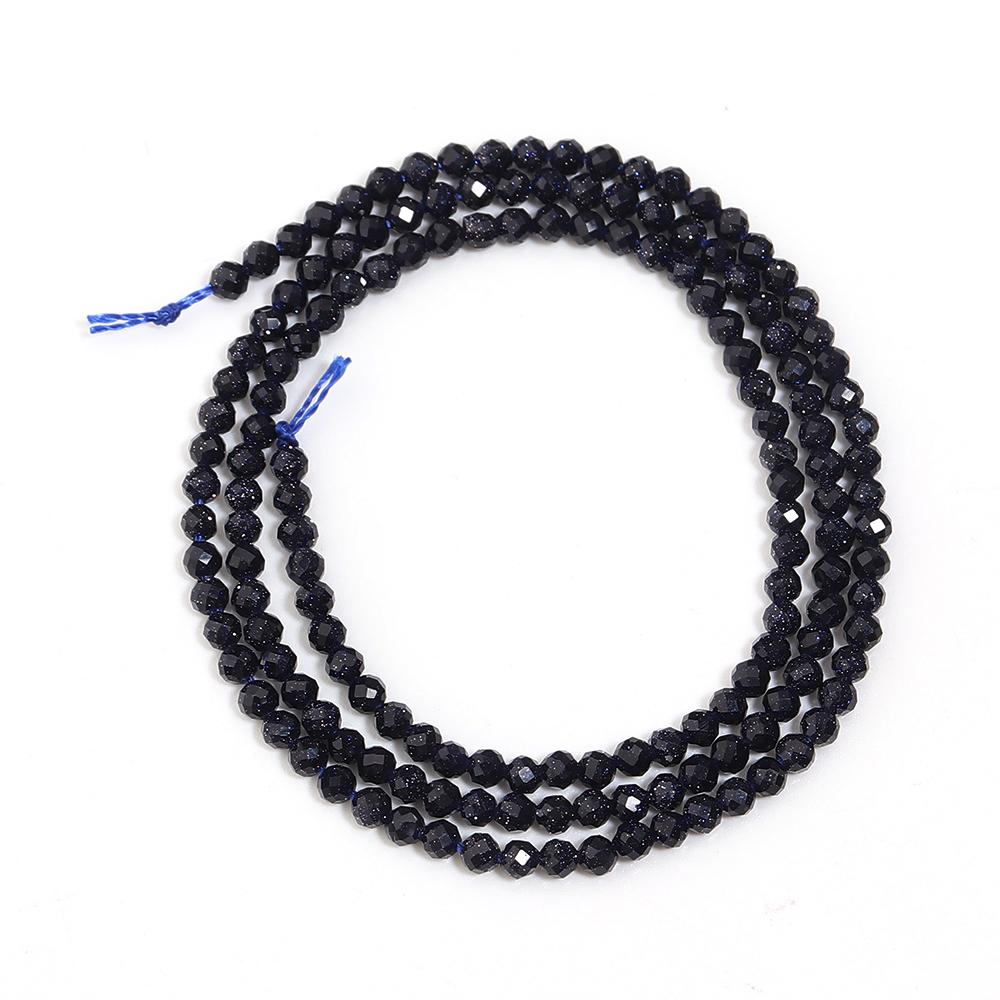 1 Strand 2 3 4mm Natural Blue SandStone Beads Faceted Loose Spacer Beads For Jewelry Making DIY Bracelet Necklace Accessories