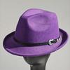 Felt Panama Fedora Hat Short Brim Trilby Flat Hat for Men Women Homburg Church Jazz Hat Adjustable
