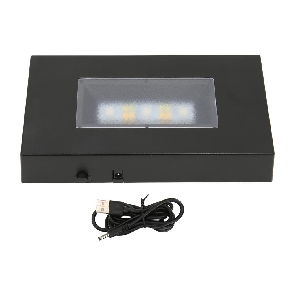 LED Light Stand Base USB Powered Multi Mode Assorted Colors Black ABS Rectangular Light Display