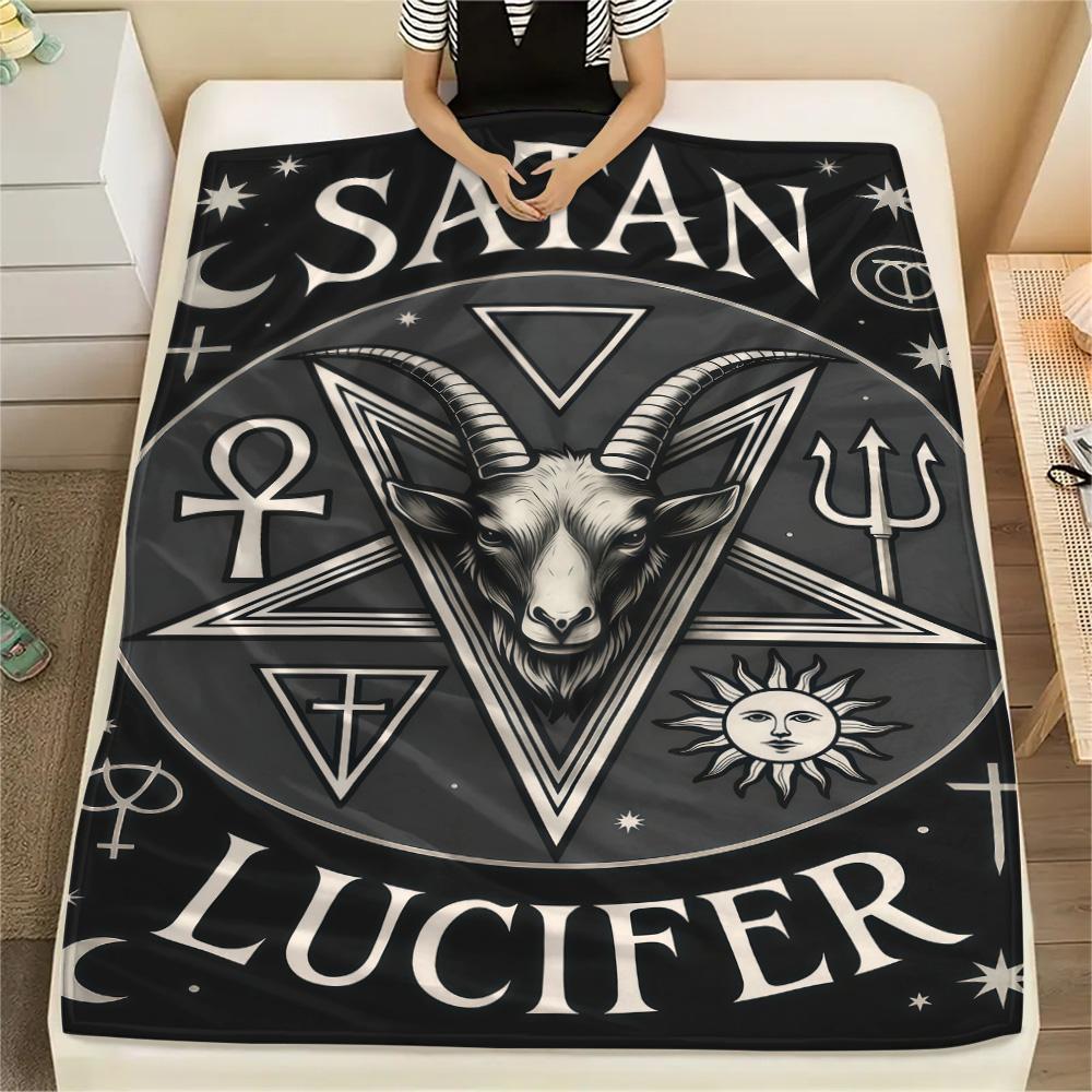 1PC Religion Print FlAannel Blanket, High quality Comfortable for All Seasons, Home Decor, Warmth and Comfort