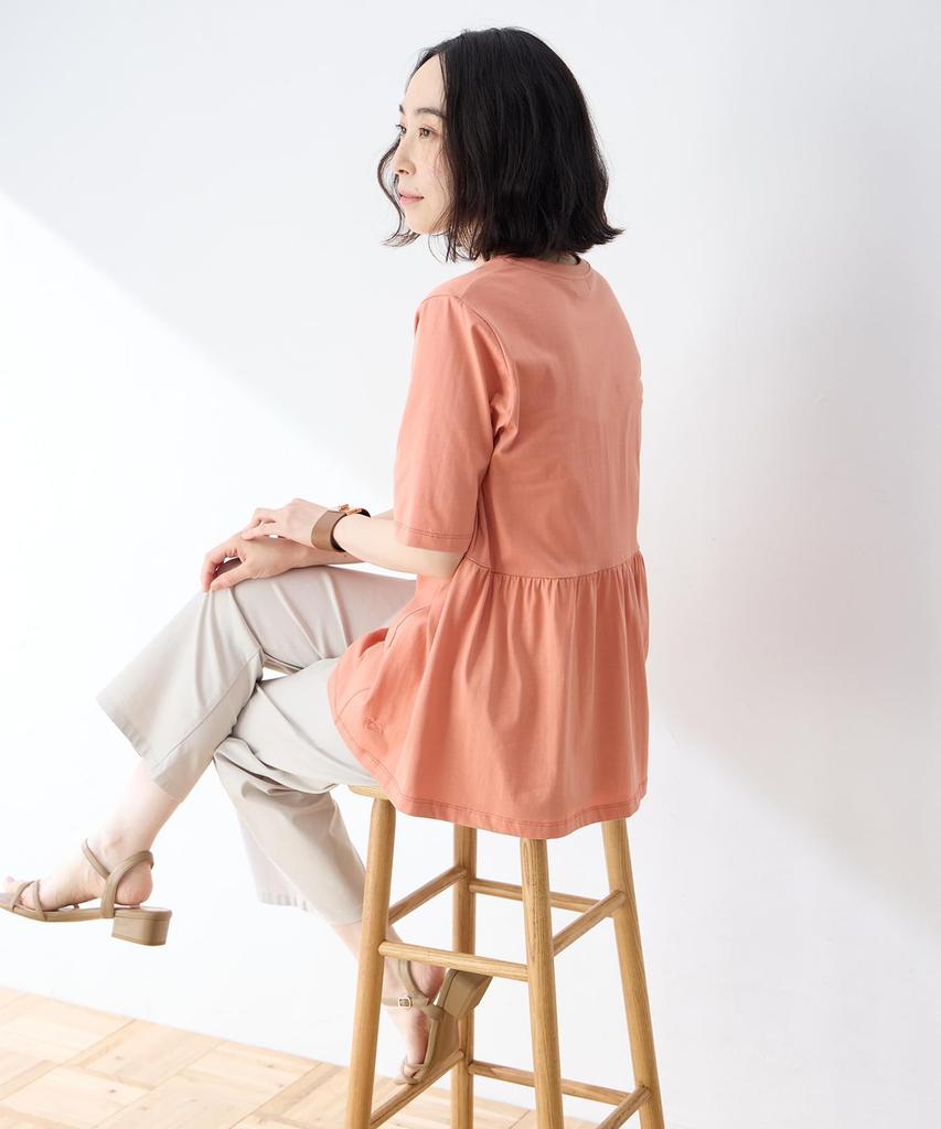 DECOY Cooling and UV Protection Cotton Premium Peplum Orange Pullover, Women's, 491203,