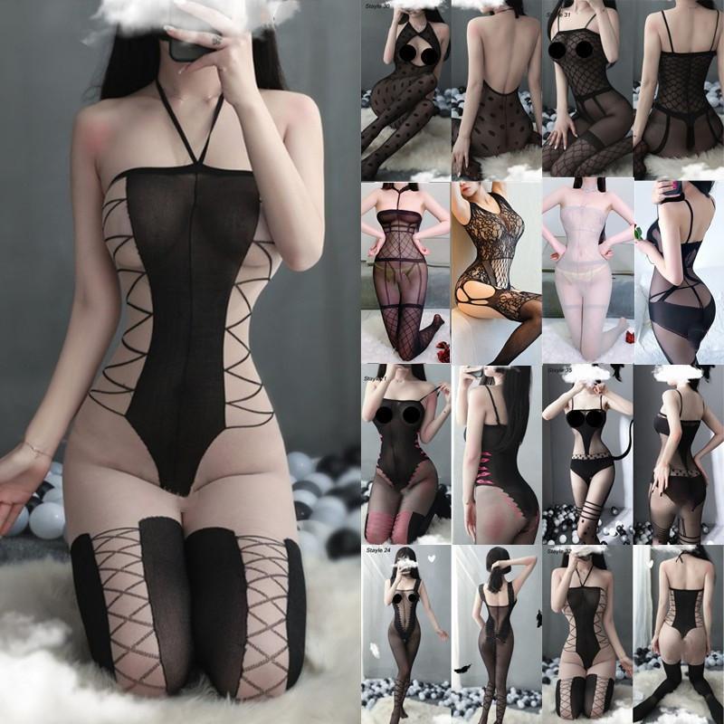 Crotchless Teddies Bodysuit Mesh Stockings For Sex Sexy Porn Female Lingerie Fishnet Bondage Erotic Bodysuit Stretch Open Crotch Tights
