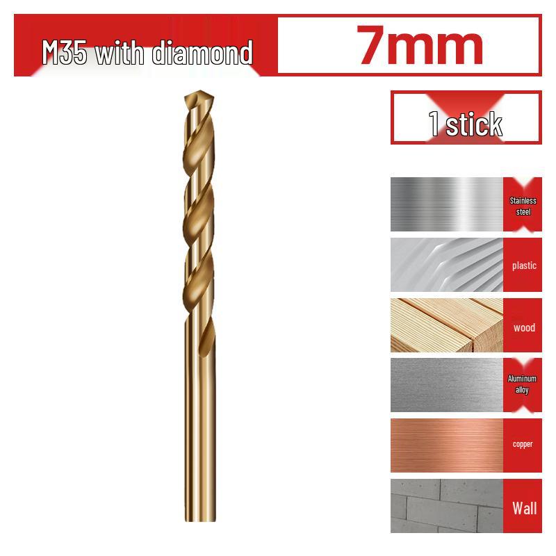 Cobalt-Coated High Hardness 304 Stainless Steel Twist Drill Bit
