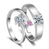 2pcs Couple 925 Sterling Silver Rings Sparkly Zircon for Women and Men Superior Luxury Wedding Jewelry Anniversary Gift