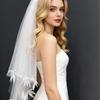 Elegant Puff Veil Bride Tulle HeadVeil Headpiece For Wedding Ceremony Double Layer Veil for Special Event Photography