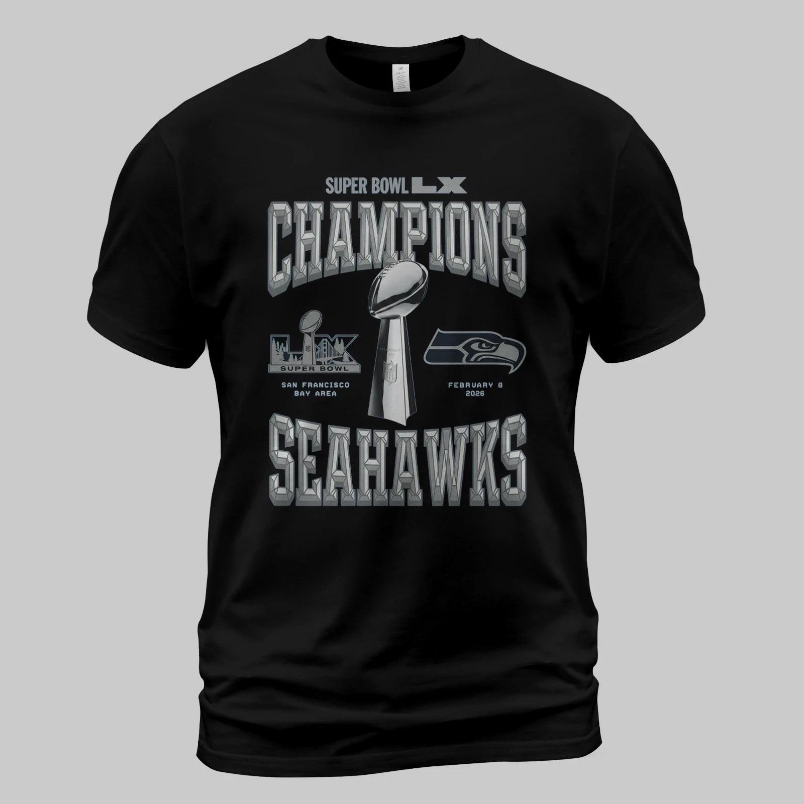 Seattle Seahawk Super 1Bow LX Champions Look Room Trophy TShirt Unisex S-5XL 4XL