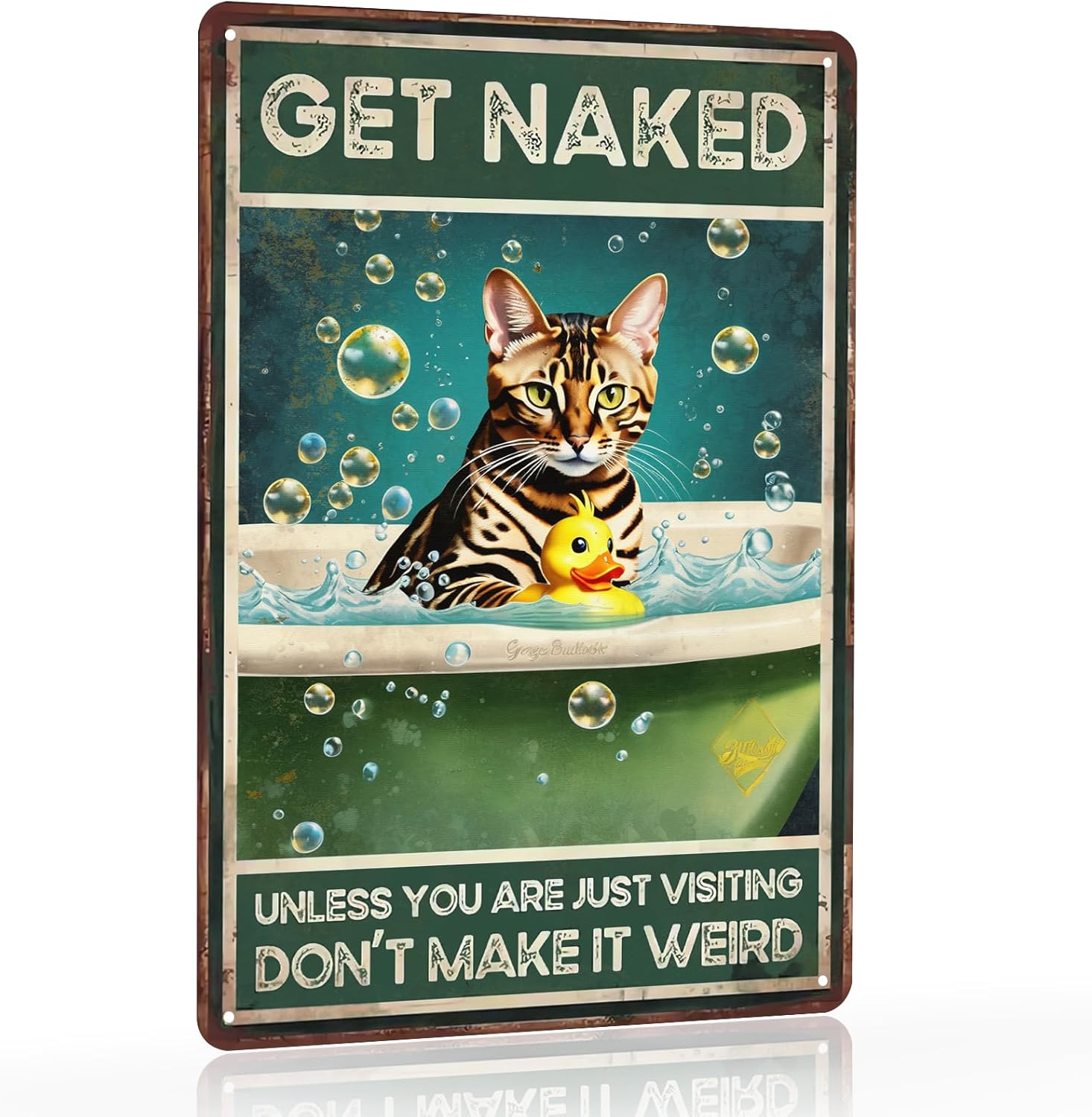 

Directo Beautiful Bengal Cat Metal Tin Sign Iron Painting for AdultAnimal Metal Tin Signs for AdultsHome Kitchen Bedroom Garde 20x30cm（7.8x11.8inch）
