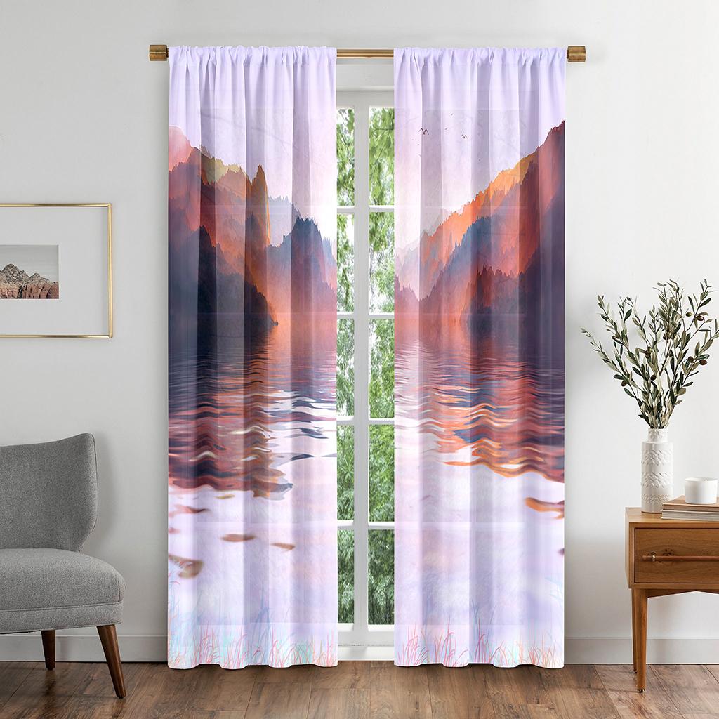 Vivid Colors Nature Landscape View SkyPrinting Room Darkening Window Area Curtain Living Living Space Bedrooms Bathing Room Kitchen Doorways Cabinet
