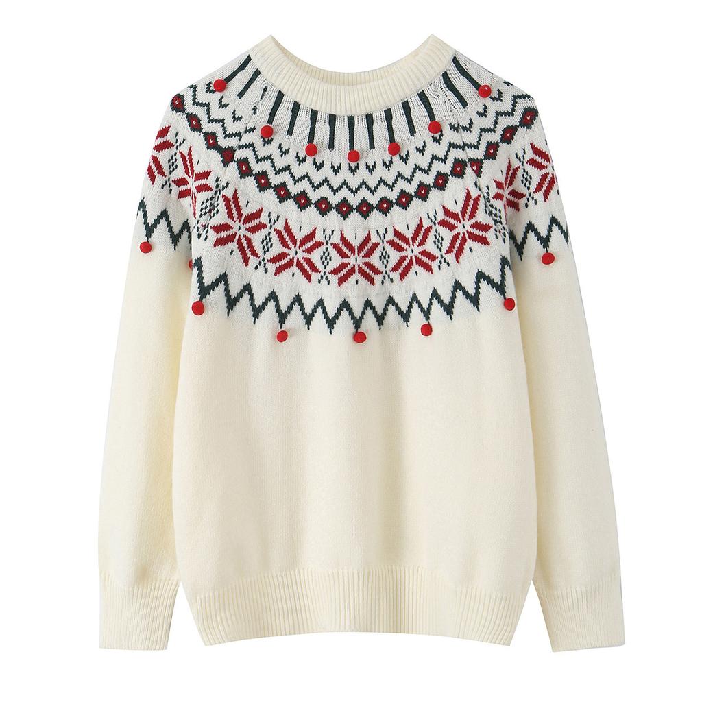 Beautiful style, wholesale women's clothing, fashionable versatile temperament casual design, jacquard pullover sweater
