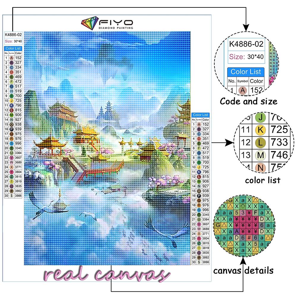 Diamond Embroidery Chinese Style Building 5D DIY Diamond Painting Cross Stitch Rhinestone