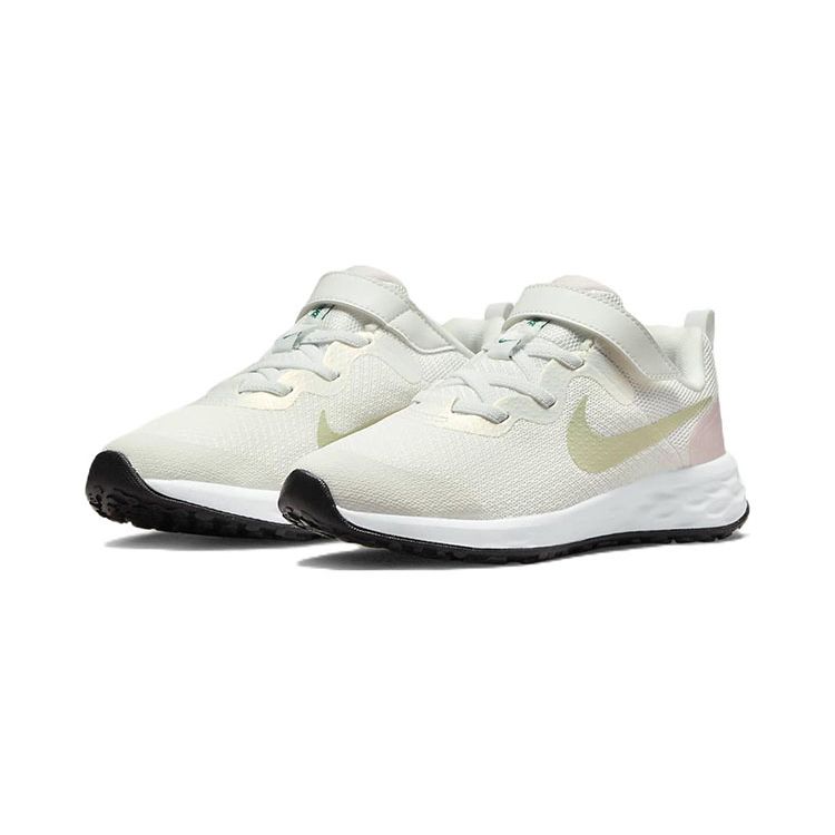 Nike Pantofi sport pentru alergare Revolution 6 Next Nature Se, model low-top, pentru copii, Alb Verde DR9978-115