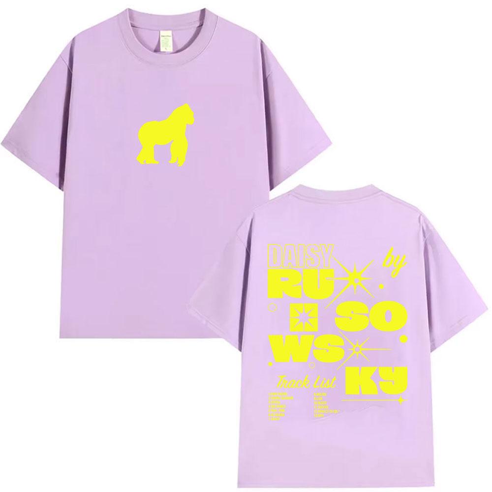 Rapper Rusowsky Daisy Tour 2025 Fans T Shirt Men Women Vintage Fashion Clothing Tshirts Summer Casual Oversized Cotton Tshirt