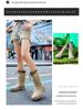 Unisex Mid-Calf Waterproof Drawstring Rain Boots - Lightweight Non-Slip Rubber Shoes