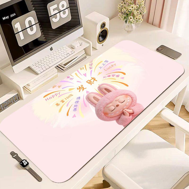

Очень большой коврик для мыши Labubu, Накладка для стола, Коврик для мыши для ноутбука, Грязеотталкивающая и впитывающая скатерть 50*100cm