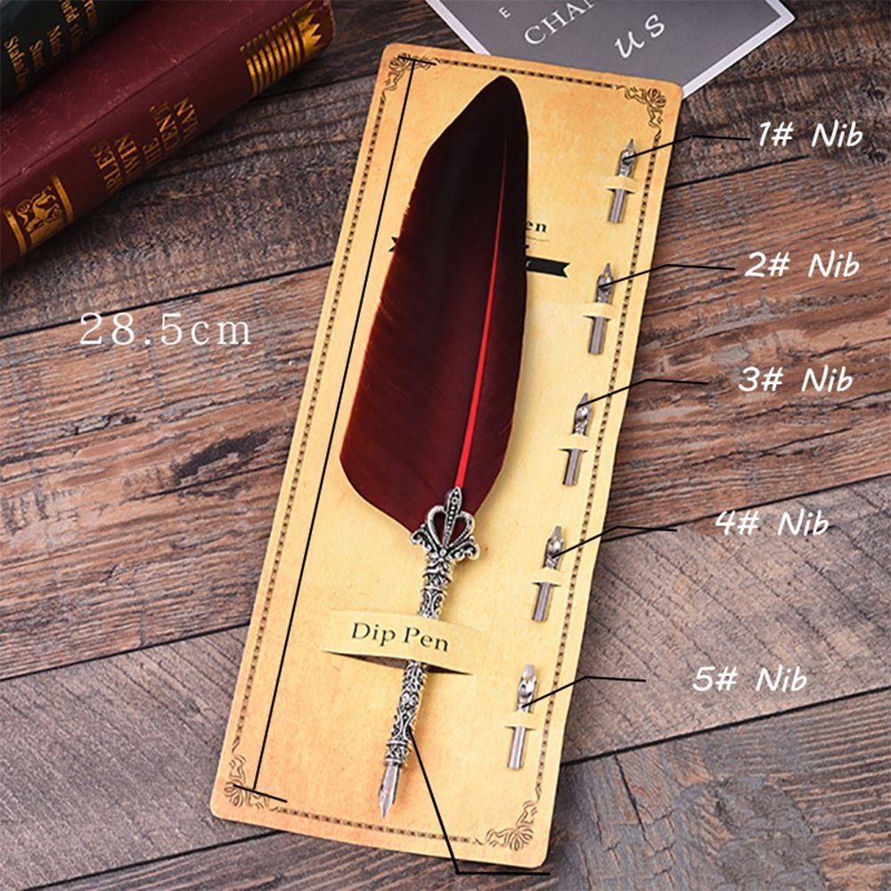 Vintage Geschnitzte Schräge Tauchfedern Schreibset Feder Ausgefallen Kielspitze Füllfederhalter Kalligraphie