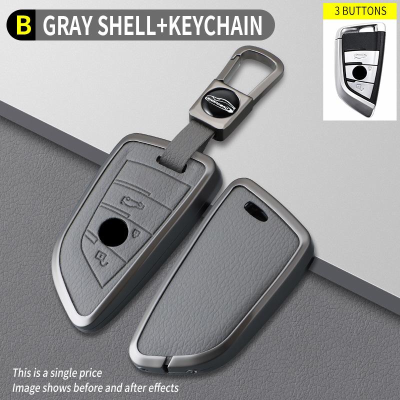 Zinc Alloy Leather Car Key Case For Bmw X1 X3 X5 X6 X7 1 3 5 6 7 Series G20 G30 G11 F15 F16 G01 G02 F48 F39 520 525 F30 Key Case