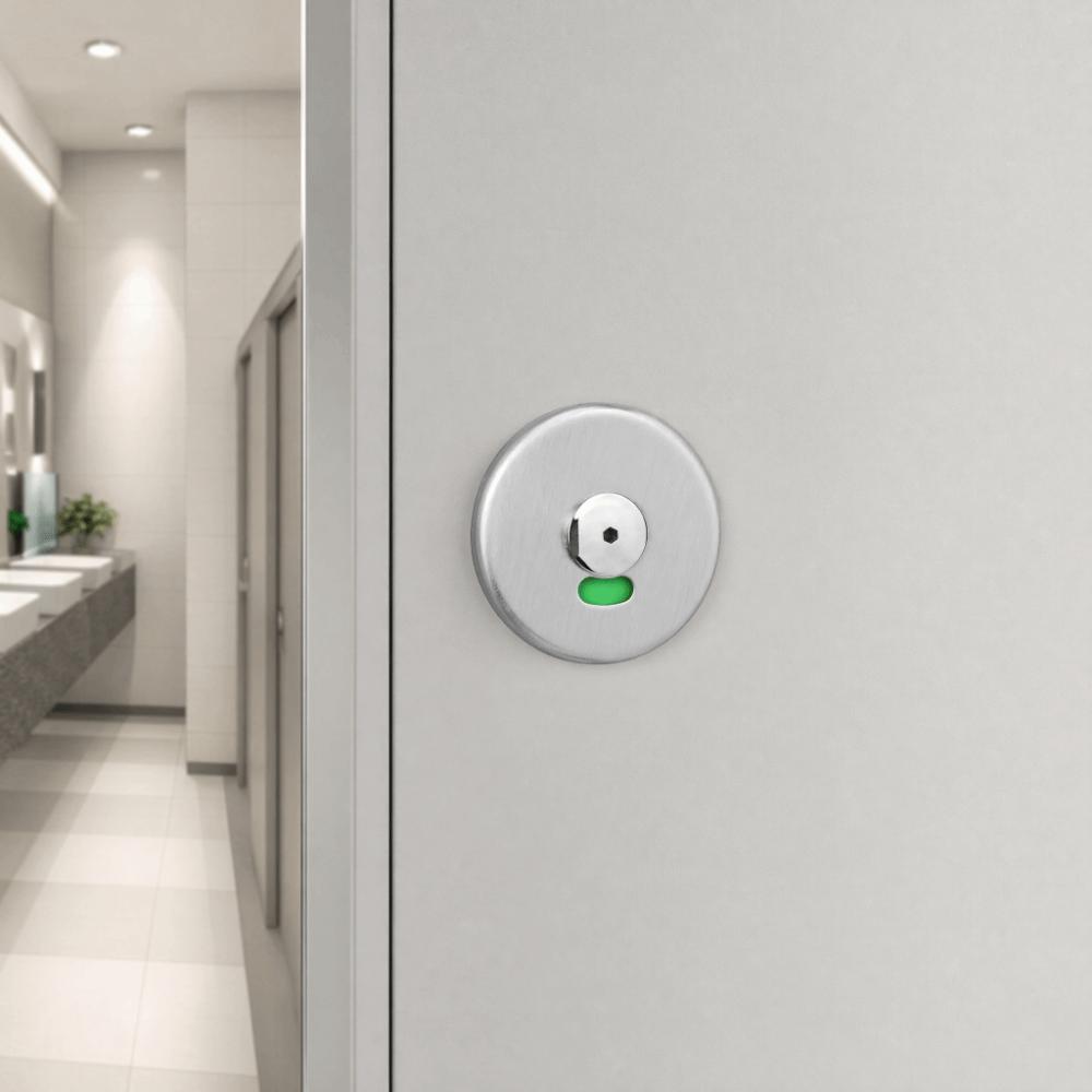 Stainless Steel Latch Lock Silver Indicating Door Lock Durable Privacy Door Lock Restroom