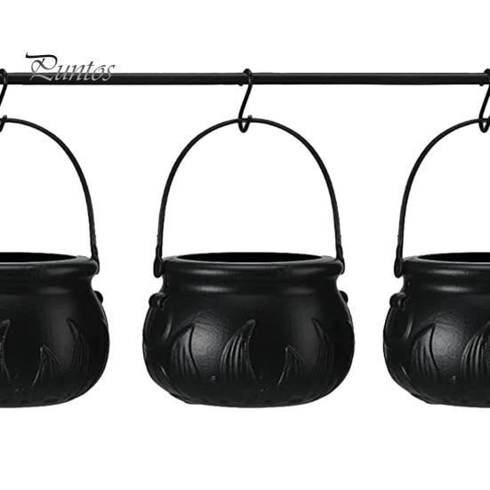 3/9Pcs Halloween Candy Bowls Witch Cauldron Treat Bowls with Iron Rack Candy Bucket Decoration Halloween Party Supplies