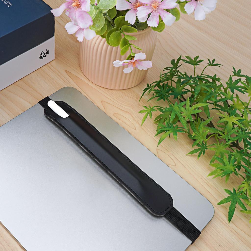 TOCCOOL Faux Leather Pen Case Touch Pen Holder Capacitor Pencil Stand Storage for Tablet Pens Stretch Band Black