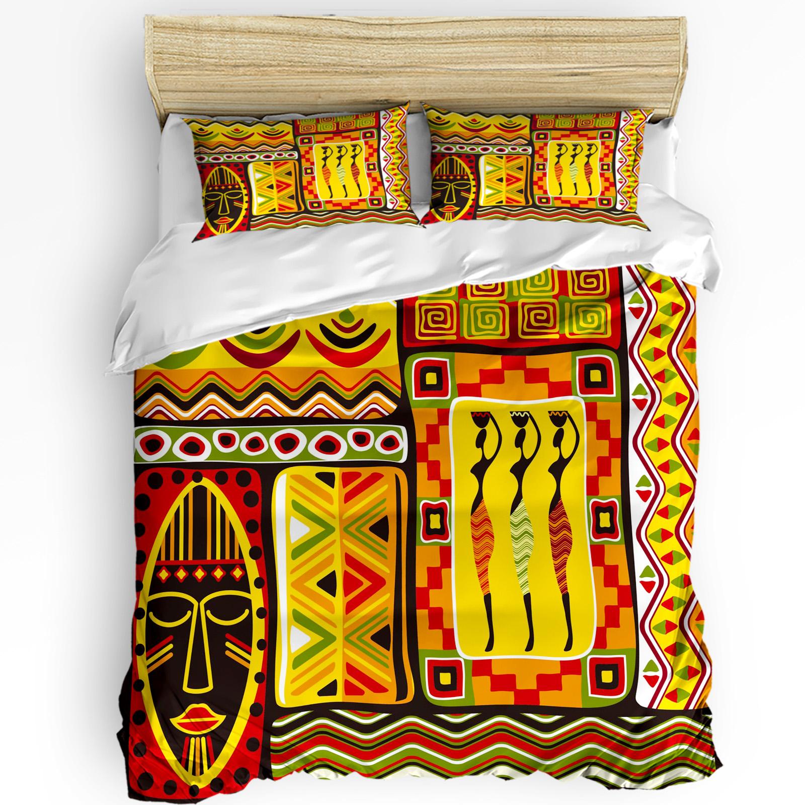

Africa Colorful Geometric Art 3pcs Bedding Set For Bedroom Double Bed Home Textile Duvet Cover Quilt Cover Pillowcase (135x200cm)