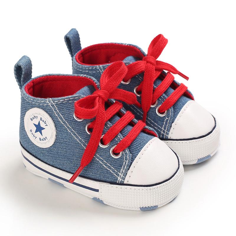 Soft Sole Star Canvas Baby Shoes, Spring/Autumn Style, for 0-1 Year Old