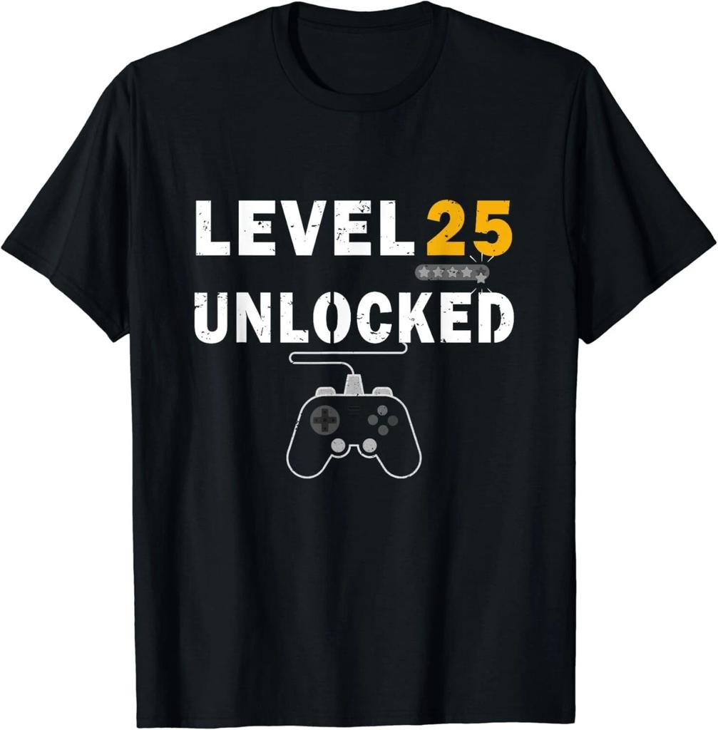 Level 25 Unlocked Video Gamer 25th Birthday Gift Video Game Gift Unisex T-Shirt