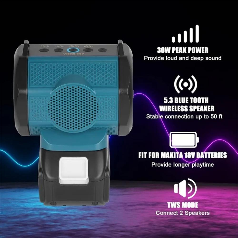 Portable Wireless Bluetooth Speaker Fit for Makita 18V Battery Cordless Small Loudspeaker