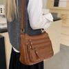 Middle-Aged Shoulder Bag Women's Soft Leather Multi-Layer Crossbody Bag Mother Bag