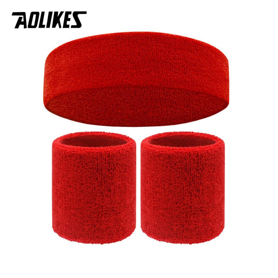 Aolikes Sports Headband Sweatband Stretch Elastic Outdoor Sport Sweat Headband Wristband Women Gym Running Tennis Headwrap