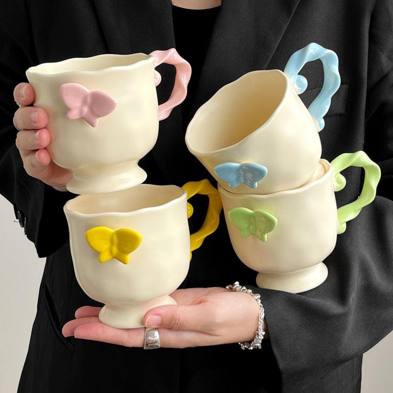 Mädchen Herz Verträumter Schmetterling Keramiktasse Mädchen Hoch Hübsch Kaffee Wasser Tasse Souvenir Nische Geburtstagsgeschenk
