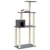 VidaXL Cat Tree with Sisal Scratching Posts Dark Grey 147 Cm