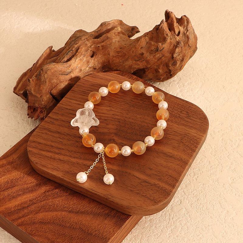 Sugar Heart Agate Remarks Bracelet Pixiu Bracelet Gift Live Douyin Popular