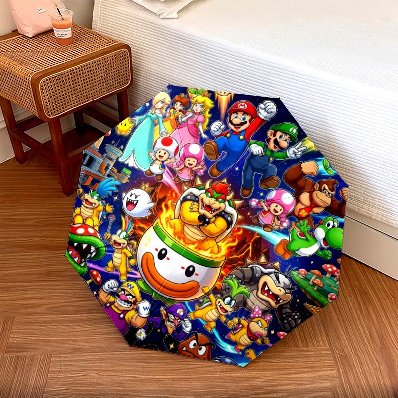 1PC Automatic Folding Umbrella Super Mario Pattern 8 Ribs Portable Foldable Travel Umbrella Christmas Birthday Gift разноцветный