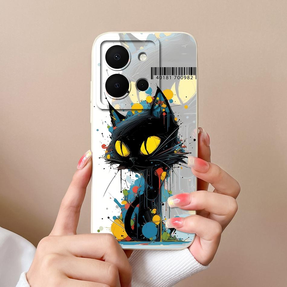 For Vivo Y36 4G 5G Phone Case Cute Design Camera Protection Back Cover For Vivo Y 36 Soft Liquid Silicone Shockproof Funda Shell