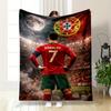 Soccer Star Designed Flannel Blanket for Bedroom, Living Room, Sofa, and Nap