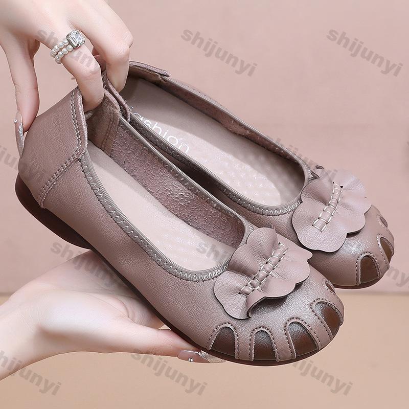 Fashion Women's Sandals 2025 Summer New Hollow Breathable Soft Sole Non Slip Casual Shoes Lightweight Comfortable Fashion Bow-knot Flats