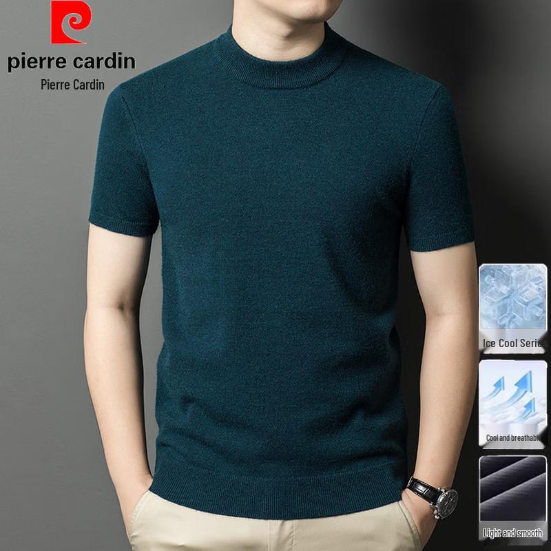 

Pierre Cardin Men s Faux Wool Round Neck Short Sleeve T-Shirt 185/3XL