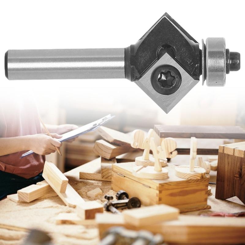 8mm Shank 45 Degree Chamfer Edge Forming Router Bit Bevel Flush Trim Bit Woodworking Milling Cutter Bits Cutter Tool