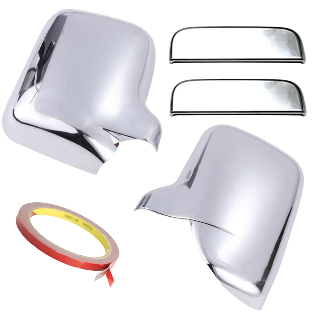 

Комплект зеркал и дверных накладок для Toyota Hijet Truck с дополнительным серебристым боковым зеркалом и дверными ручками S200P/S210P, двухсторонний скотч, (Серебряный