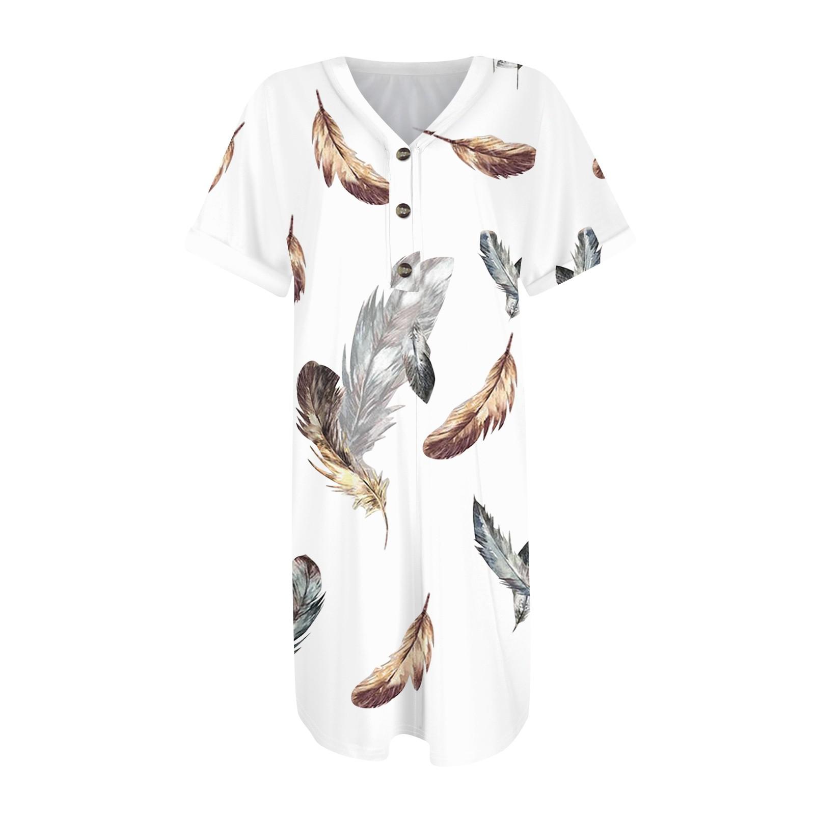 Женское платье с V-образным вырезом и пуговицами с коротким рукавом — фото 4