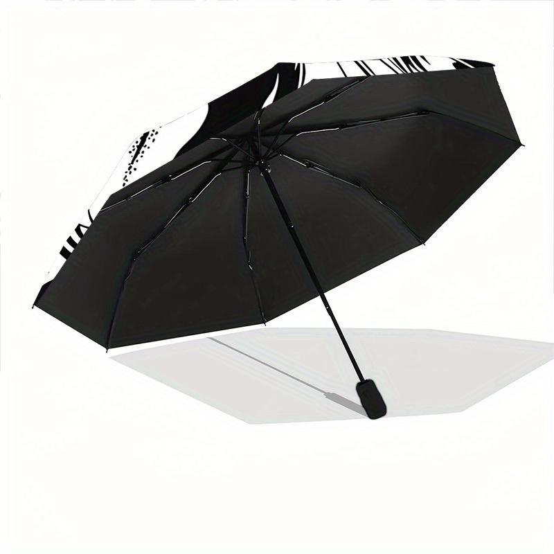 1pc Feline Expression Automatic Cute Umbrella High Quality Canopy, Portable Folding Umbrella with, Ideal Gift for - Travel, Everyday, Formal Events, S