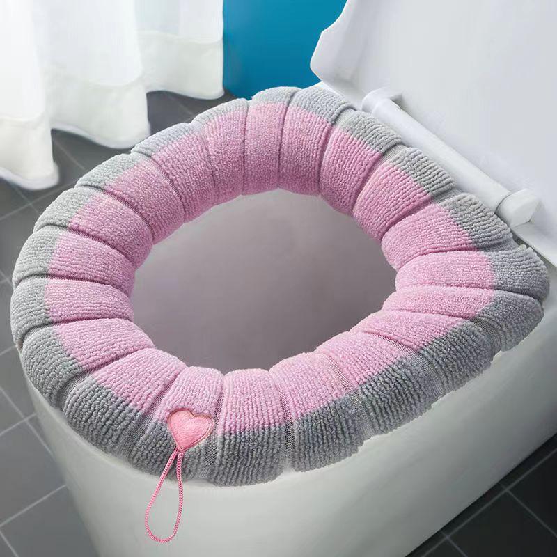 Universal Thickened Knitted Toilet Seat Cushion: Washable, Four-Season Comfort