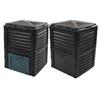 Compost Bin Composter 300L Capacity Hinged Upper Cover with Vent for Kitchen Garden