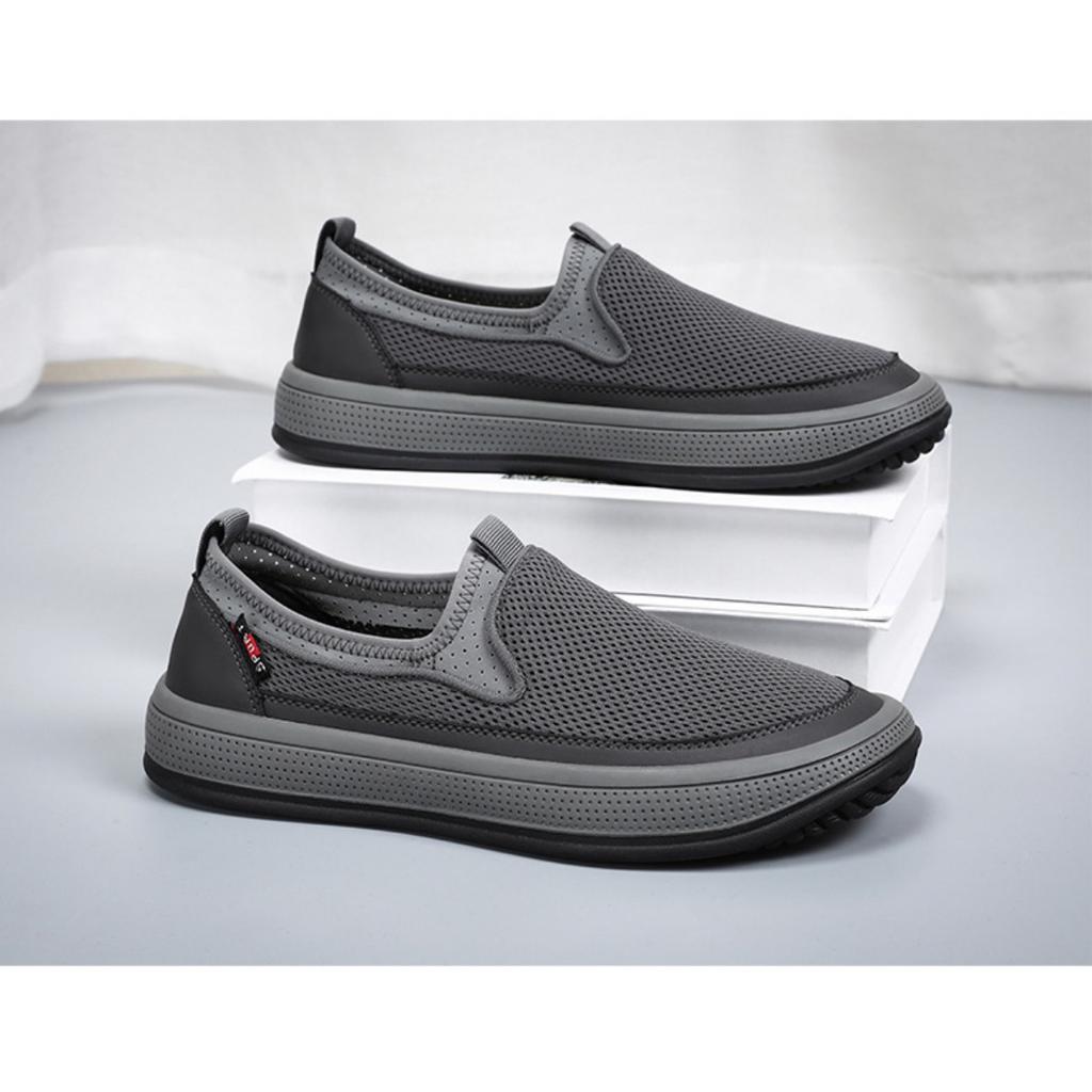 Men's Shoes, Mesh Shoes, Solid Color Versatile Single Shoe, Breathable Soft Sole, Lightweight Casual Shoes for Men
