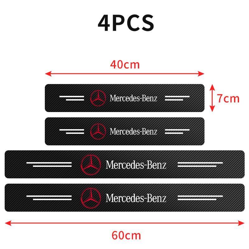 4 stuks Auto Deurlijst Krasschild Decor Carbonvezel Stickers Voor Mercedes Benz AMG W203 W206 W220 W205 W211 GLK GLC W168 C200L